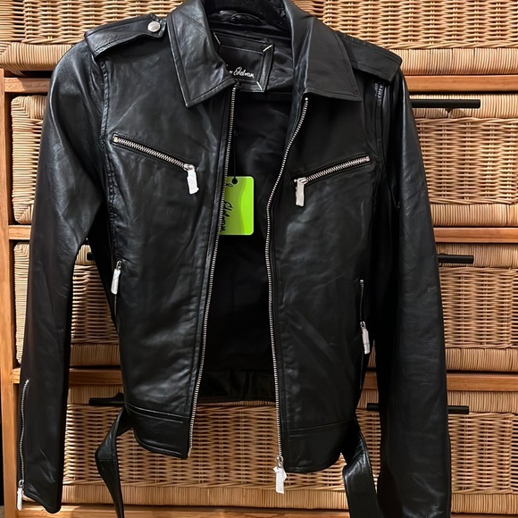 NWT Sam Edelman Black Moto Leather jacket size XS - Picture 1 of 6
